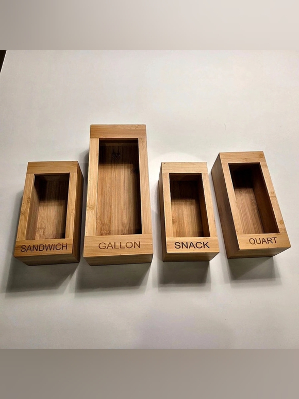 4-Piece Bamboo Bag Organizer Set